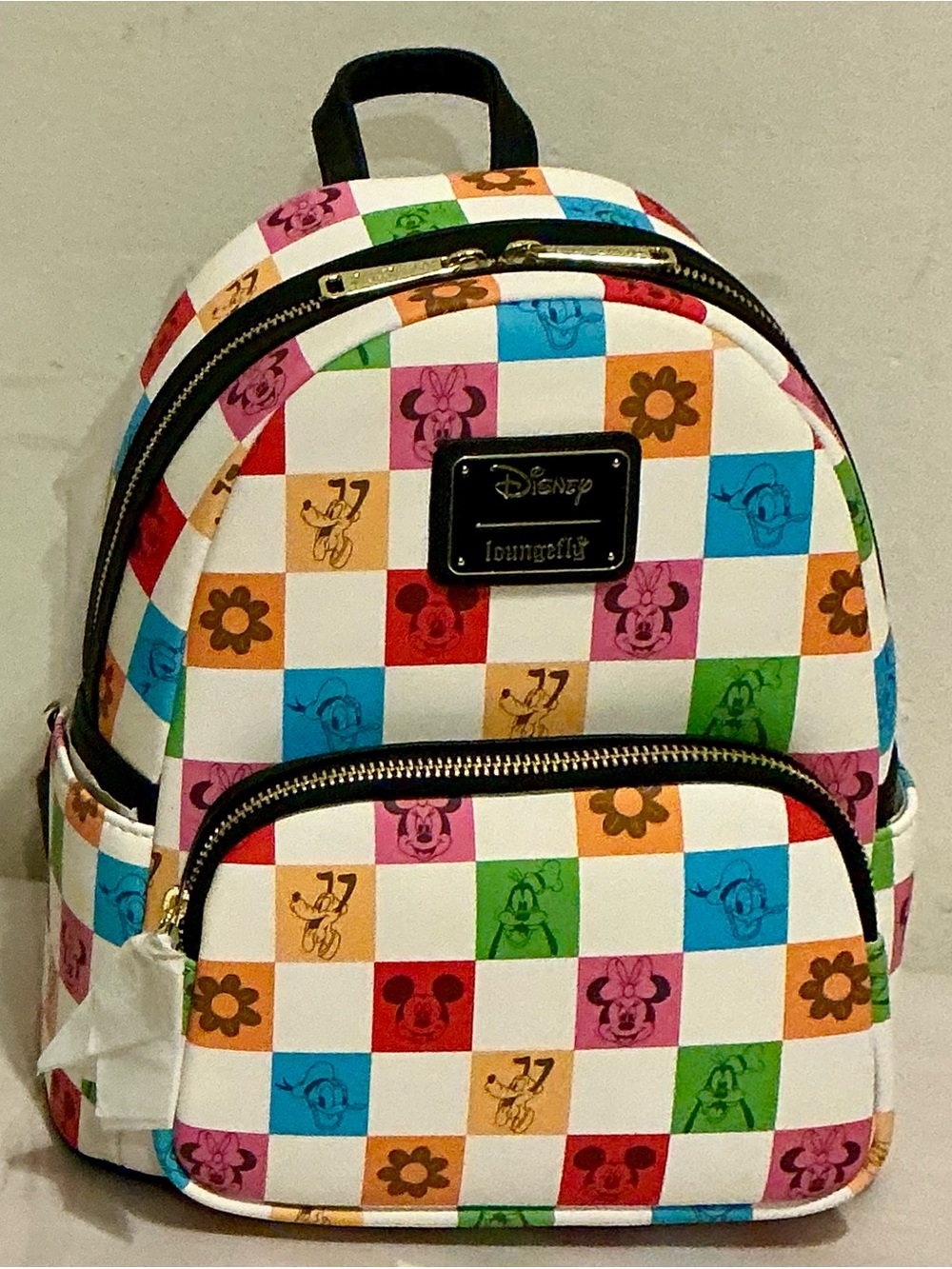 Disney Loungefly Mickey & Friends Colorful Checkered AOP Backpack